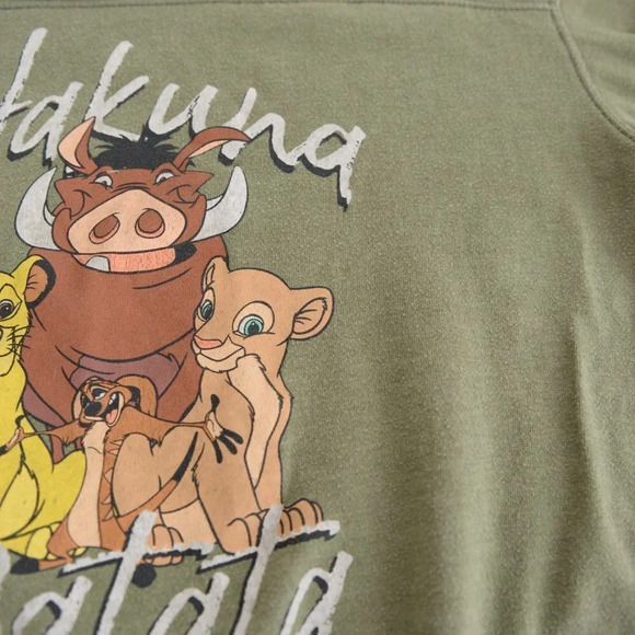 Disney Lion King Olive Green Crewneck Sweater Hakuna Matata Med - Picture 13 of 13